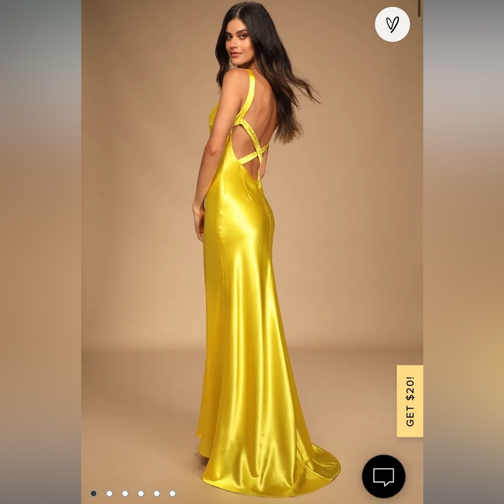 Lulus How to lose a guy in 10 days Yellow Satin Dress